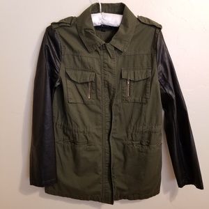 Blu Pepper Jacket S Military Green Faux Leather